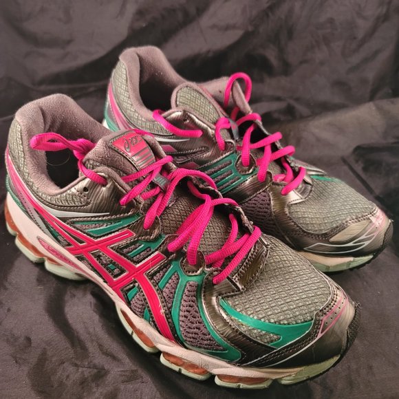 Asics Womens Gel Nimbus 15 T3B5N Gray Green Pink Running Shoes Sneakers Size 11 - Picture 7 of 9